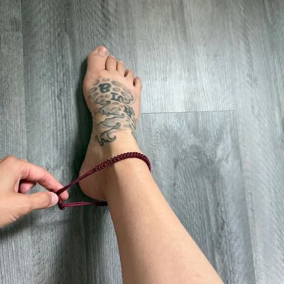 Anklet NEW Wine Maroon Snake 95 Paracord Adjustable USA Handmade - Picture 5 of 5